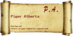 Piger Alberta névjegykártya